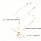 Gold Heart Initial Necklaces For Women-18k Gold Plated Dainty Choker Necklace For Women Trendy Stainless Steel Pendant Letter Necklaces For Women Jewelry Gifts