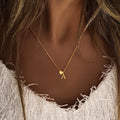Gold Heart Initial Necklaces For Women-18k Gold Plated Dainty Choker Necklace For Women Trendy Stainless Steel Pendant Letter Necklaces For Women Jewelry Gifts