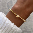 Gold Initial Bracelet For Women - Dainty 18K Gold Letter Bracelet for Women Trendy Jewelry Gifts