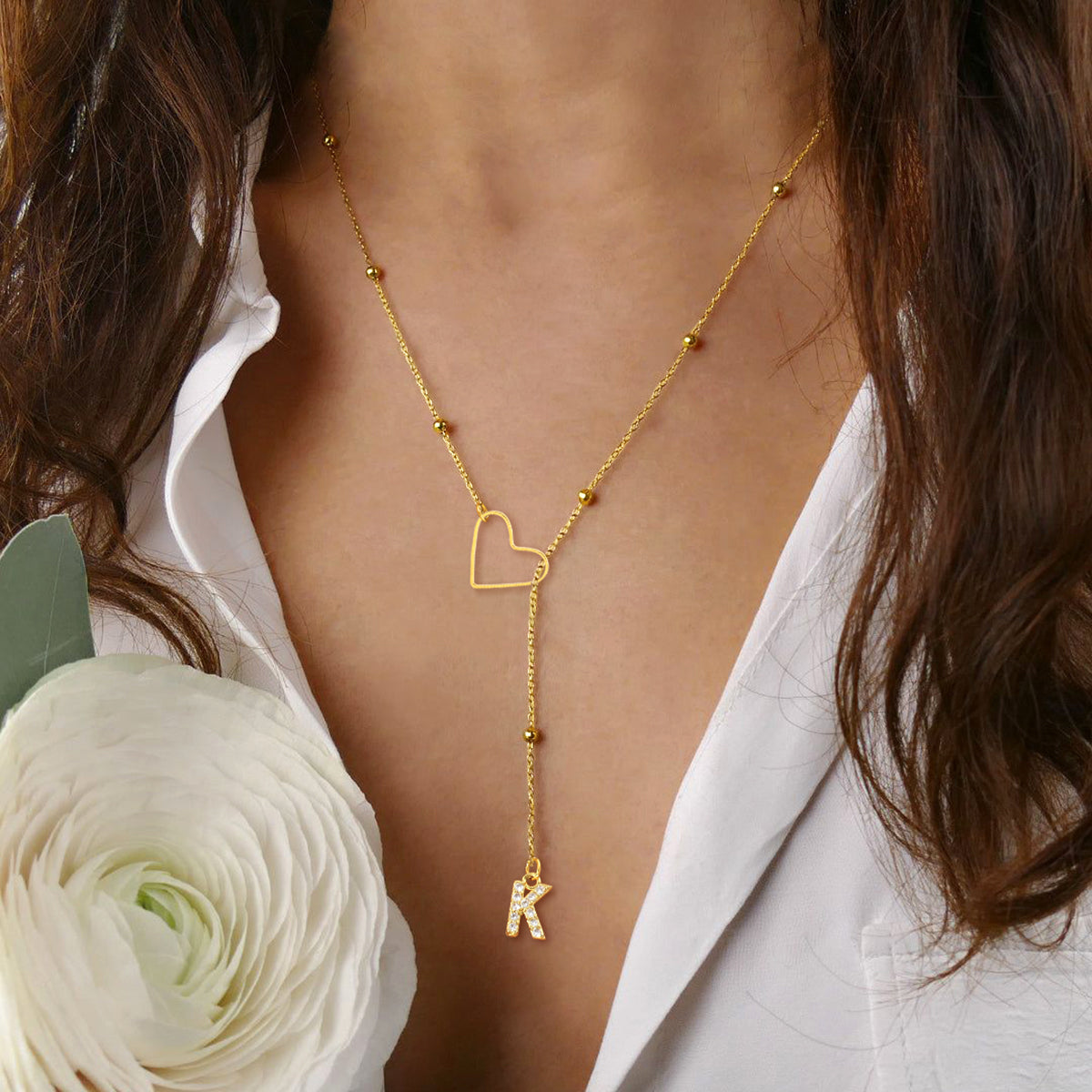 Gold Initial Charm Heart Necklaces For Women-18k Gold Plated Dainty Long Toggle Heart Mothers Day Necklaces For Women Trendy Jewelry Gifts