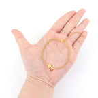Gold Heart Initial Bracelet for Women,Dainty Red Heart Gold Stainless Steel NK Chain Bracelet For Women