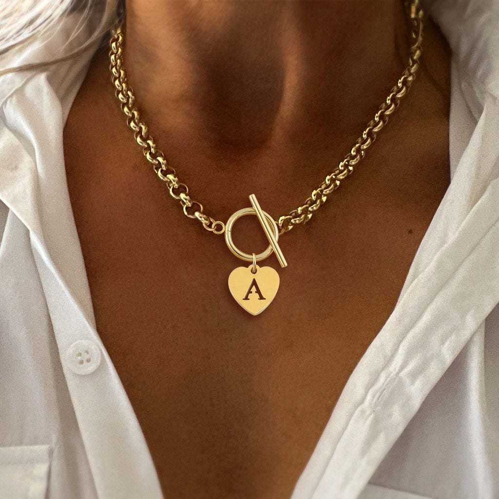 Initial Necklaces for Women 18K Gold Plated Dainty Heart Letter A-Z Necklace for Women Love Jewelry Gift for Women