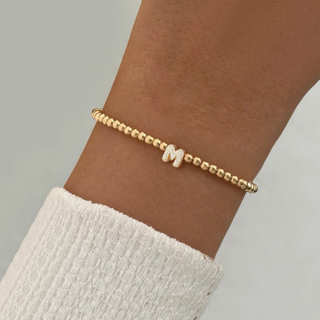 Gold Initial Bracelet For Women - Dainty 18K Gold Letter Bracelet for Women Trendy Jewelry Gifts