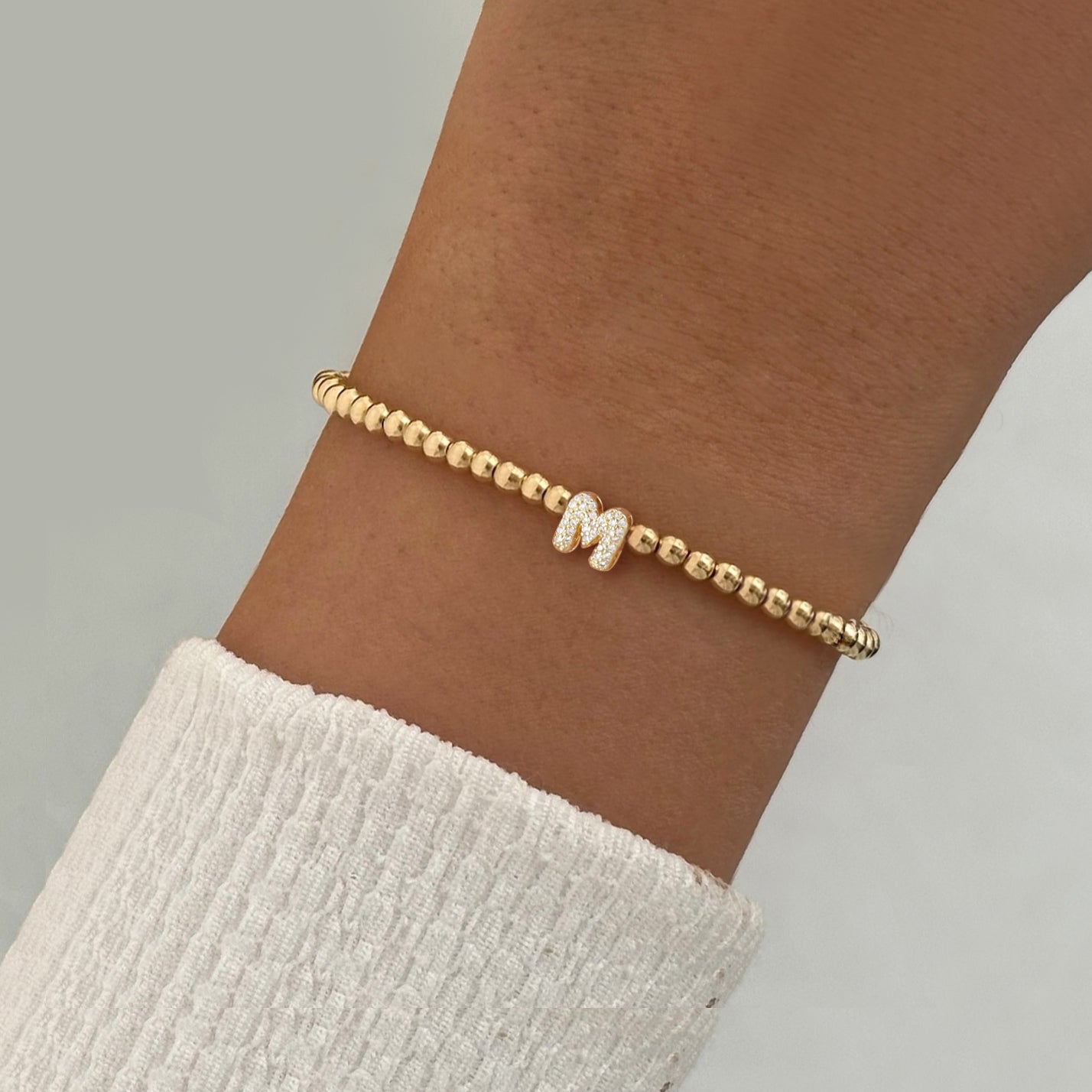 Gold Initial Bracelet For Women - Dainty 18K Gold Letter Bracelet for Women Trendy Jewelry Gifts