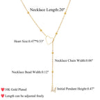 Gold Initial Charm Heart Necklaces For Women-18k Gold Plated Dainty Long Toggle Heart Mothers Day Necklaces For Women Trendy Jewelry Gifts